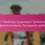 3-2-4-1 Παραλλαγές Σχηματισμού: Τροποποιήσεις, Υβριδικά συστήματα, Προσαρμογές ομάδας