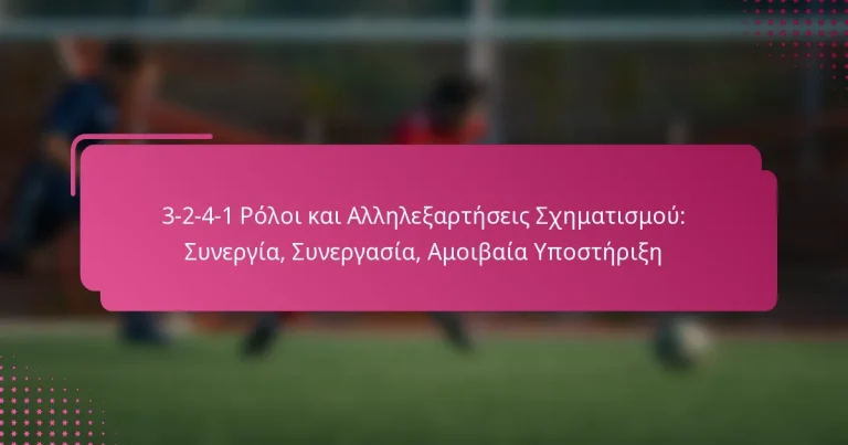 3-2-4-1 Ρόλοι και Αλληλεξαρτήσεις Σχηματισμού: Συνεργία, Συνεργασία, Αμοιβαία Υποστήριξη