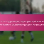 3-2-4-1 Σχηματισμός: Δημιουργία αριθμητικών πλεονεκτημάτων, Εκμετάλλευση χώρων, Κινήσεις παικτών