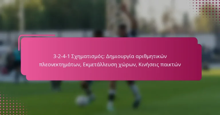 3-2-4-1 Σχηματισμός: Δημιουργία αριθμητικών πλεονεκτημάτων, Εκμετάλλευση χώρων, Κινήσεις παικτών