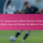 3-2-4-1 Σχηματισμός Ευθύνες Παικτών: Επιθετική Υποστήριξη, Αμυντική Κάλυψη, Μεταβατικό Παιχνίδι
