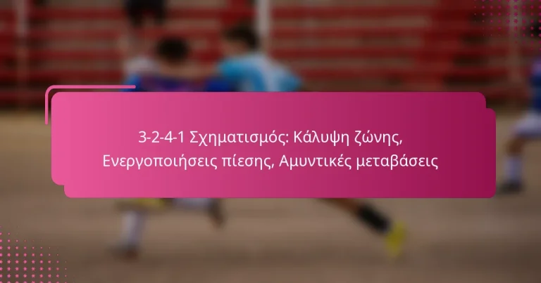 3-2-4-1 Σχηματισμός: Κάλυψη ζώνης, Ενεργοποιήσεις πίεσης, Αμυντικές μεταβάσεις