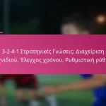 3-2-4-1 Στρατηγικές Γνώσεις: Διαχείριση παιχνιδιού, Έλεγχος χρόνου, Ρυθμιστική ρύθμιση