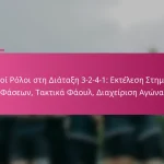 Ειδικοί Ρόλοι στη Διάταξη 3-2-4-1: Εκτέλεση Στημένων Φάσεων, Τακτικά Φάουλ, Διαχείριση Αγώνα