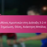 Ευθύνες Αμυντικών στη Διάταξη 3-2-4-1: Σημείωση, Θέση, Ανάκτηση Μπάλας