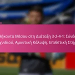 Καθήκοντα Μέσου στη Διάταξη 3-2-4-1: Σύνδεση Παιχνιδιού, Αμυντική Κάλυψη, Επιθετική Στήριξη