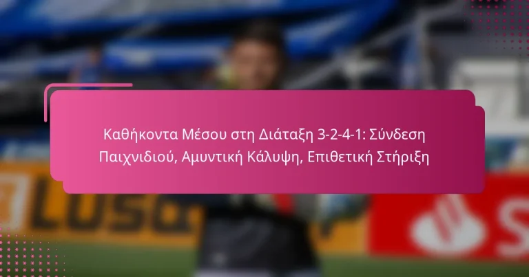 Καθήκοντα Μέσου στη Διάταξη 3-2-4-1: Σύνδεση Παιχνιδιού, Αμυντική Κάλυψη, Επιθετική Στήριξη