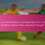 Ρόλος των Αντικαταστάσεων στη Σχηματισμό 3-2-4-1: Τακτικές Μεταβολές, Φρέσκα Πόδια, Επιρροή στο Παιχνίδι