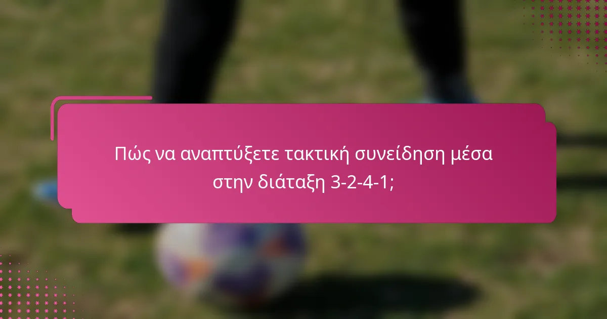 Πώς να αναπτύξετε τακτική συνείδηση μέσα στην διάταξη 3-2-4-1;